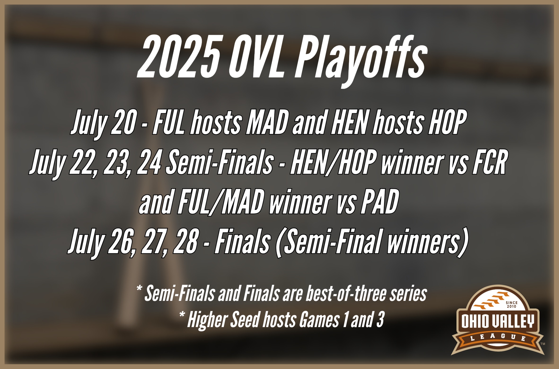 UPDATED: 2025 OVL Playoffs Set